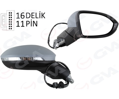 DIŞ DİKİZ AYNASI SAĞ ELEKTRİKLİ ISITMALI SİNYALLİ HAFIZALI ASTARLI KONVEKS VW GOLF 20 5H0857538GRU
