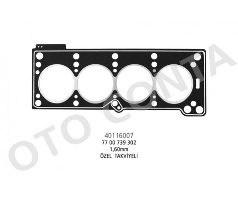 SİLİNDİR KAPAK CONTASI CLIO I-KANGOO-MEGANE I-R19 1.4 E7F-E7J LPG Lİ ARAÇLARA ÖZEL TAKVİYELİ 1.60mm BEYAZ