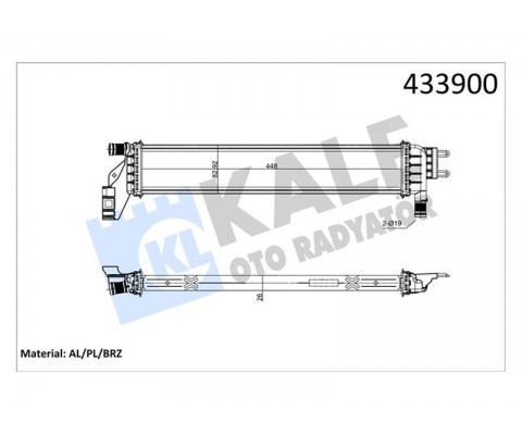 YARDIMCI SU RADYATÖRÜ RENAULT EXPRESS 21 DACIA SANDERO II 12 LOGAN MCV II 13 DOKKER 18 21 LODGY 18 DUSTER II 18 1.5dCi AL/BRZ 448X83X26