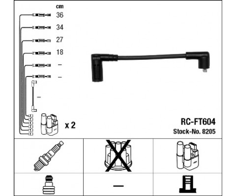 ATEŞLEME KABLOSU SETI RC-FT604 CINQUECENTO 0.9 91-94 SEICENTO 0.9 97-08