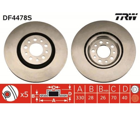 ÖN FREN AYNASI ALFA ROMEO 159 08 12 GIULIETTA 10 18 JEEP CHEROKEE 14 330x28x40