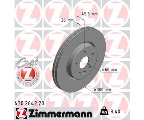 ÖN FREN AYNASI ASTRA K 15 16 İNÇ / 5 DELİK 300x26x5DL HAVALI