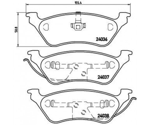 DİSK FREN BALATASI ARKA CHRYSLER USA GRAND VOYAGER 2.4/3.3/2.5D/2.8D 02/00-02/08