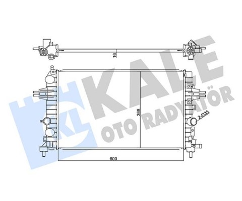 SU RADYATÖRÜ OPEL ASTRA H 04 ZAFIRA 05 1.6 1.8 MT AC NAC BRAZING 600x368x16