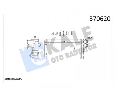 KALORİFER RADYATÖRÜ C3 02 P206 99 P307 00 XSARA 00 12 245X137X35 MEKANİK