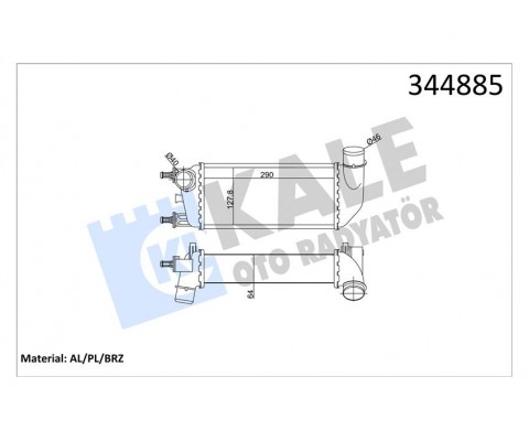 TURBO RADYATÖRÜ INTERCOOLER FIAT 500 1.3 DMTJ 08 FORD KA 1.3 TDCİ 08 AL/PL/BRZ