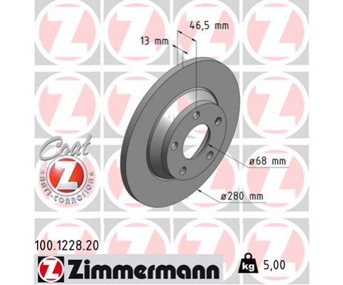 ÖN FREN AYNASI AUDI A4 1.6-1.9TDI 95/11.00 A4 Avant 1.6-1.8 20V-1.9TDI 95/9.01 280x13x5DL 986478615-DF2730