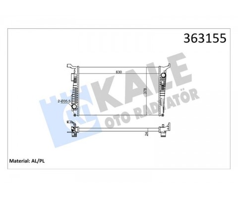 BRAZING VERSİYONU KL346205 DACIA DUSTER 1.5DCI K9K 892-894-896-898 4X4 110HP 10 AC MT MEKAN İK 630X378X24 SU RADYATÖRÜ