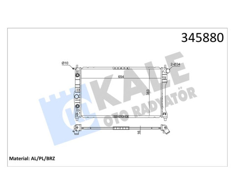 RADYATÖR CHEVROLET-DAEWOO NUBIRA 00 AC /- OTOM. 655x378x16 AL/PL/BRZ