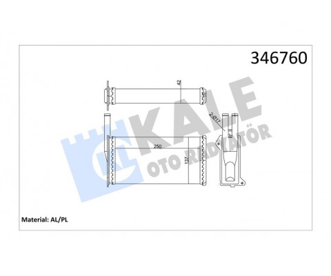 KALORİFER RADYATÖRÜ SIERRA AC KLİMASIZ 249x134x42