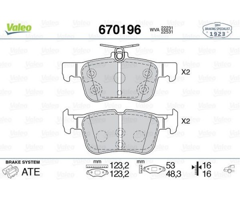 ARKA DİSK FREN BALATASI FORD EDGE 2.0D 08/15-07/18 FORD KUGA 1.5/1.5D/1.6/2.0/2.0D 11/12 FTE KIRMIZI KUTU