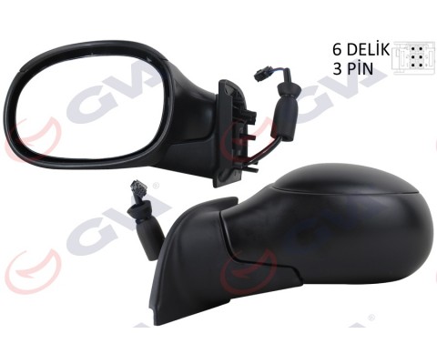 DIŞ DİKİZ AYNASI SOL C3 02 ELEKTRİKLİ ISITMALI KONVEKS 3 FİŞ VM-501EL