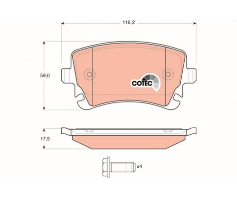 ARKA BALATA VW TRANSPORTER T5 03-09 A4 04-09 A6 04-11 A8 03-10 FİŞSİZ