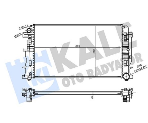 MOTOR SU RADYATORU MERCEDES SPRINTER B906 . VW CRAFTER 30-35-50 678X398X32