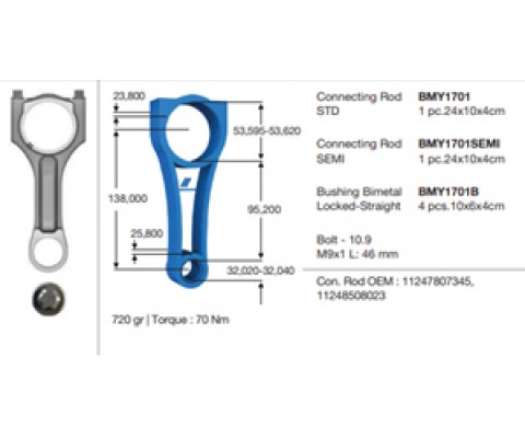 PISTON KOLU BMW N47 B47 E81 E82 E87 E88 E60 E90 F10 F20 F30 F22 E92 E93 F32 F34 F36 E84 E83 F25 F15 G11 G12 G30 MINI F54 F55 F56 F57 F60