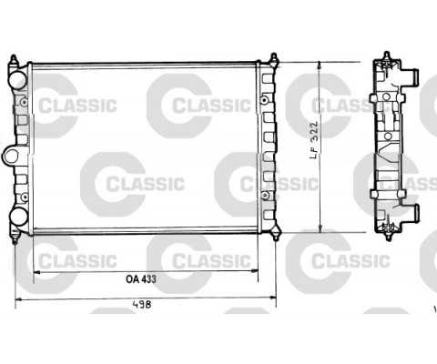 x RADYATÖR CLASSIC POLO 1.0-1.3 85-94 MEK 322x433x34