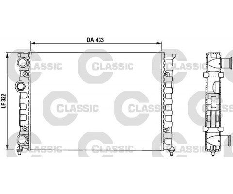 x RADYATÖR CLASSIC GOLF III-JETTA MEK 430x322x34