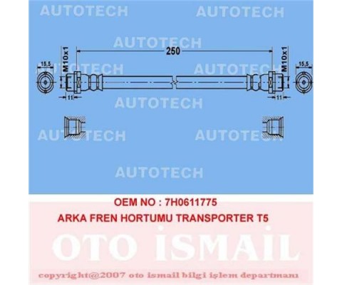 ARKA FREN HORTUMU TRANSPORTER T5