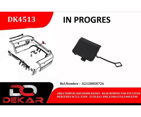 ARKA TAMPON ÇEKİ DEMİR KAPAĞI MERCEDES W212-E200-E250-E63-AMG-E300-E350