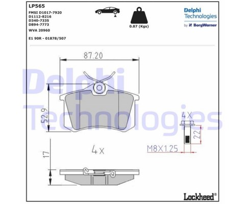 ARKA BALATA FLUENCE-MEGANE II-III-P207-P308-P307-PARTNER-BERLINGO-C2-C3-C4-CROSSLAND- BORA-PASSAT 97 GOLF IV-V-POLO 87x52.9x17