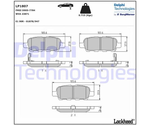 ARKA BALATA NISSAN XTRAIL 2.0-2.2DCI 01 INFINITI FX35 3.5 03 FX45 4.5 03 GRAND VİTARA 2.4 09