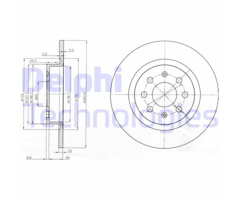 ARKA FREN AYNASI CORSA E 14 ADAM 13 PUNTO EVO-GRANDE PUNTO 05 264x10x4DLxHAVALI 15 İNÇ 55700592