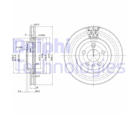 ÖN FREN DİSKİ CITROEN JUMPY I 99 06 PEUGEOT EXPERT 96 06 P806 94 02 FIAT SCUDO 96 06 281x43.5x26