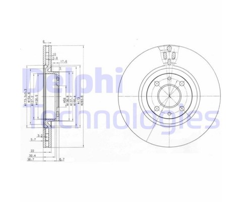 ÖN FREN AYNASI FIAT DOBLO 05 IDEA 04 LINEA 09 FIORINO 09 BRAVO 01 STILO 01 284x22x 4 DELİK HAVALI