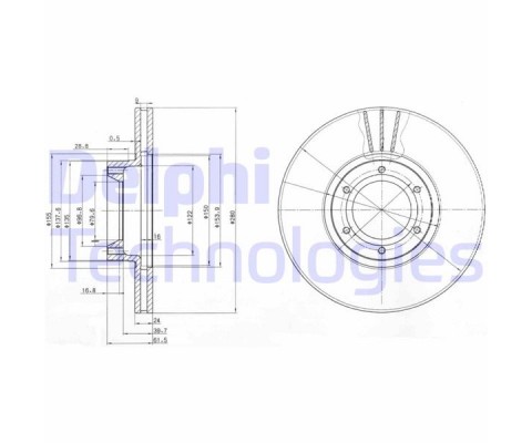 ÖN FREN AYNASI RENAULT MASTER II 98 06 OPEL MOVANO A 98 06 280x24 HAVALI 6 DELİK