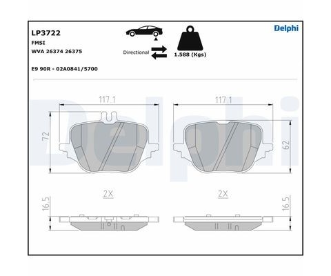 FREN BALATASI ARKA MERCEDES W206 S206 X254 W223 V223