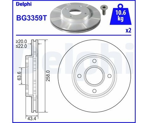 ÖN FREN AYNASI FOCUS 98-04 FIESTA 1.4TDCİ 96 FUSION 02 KA 03 MAZDA 2 03 258x22x4DLxHAVALI 8213017