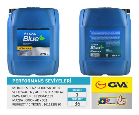 GVA BLUE SIVISI 20 LT EURO 4-5 / BİNEK EURO 6