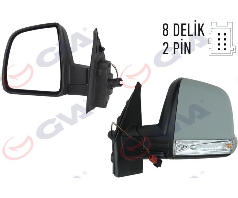 DIŞ DİKİZ AYNASI SAĞ DOBLO 11 MEKANİK SİNYALLİ TEK CAMLI KONVEKS VM-668PR