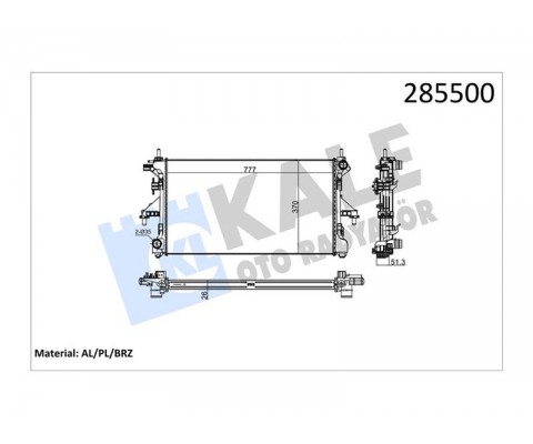 RADYATÖR DUCATO-BOXER-JUMPER 2.2 HDİ 06 KLİMASIZ MEK 1 SIRA ALB SİSTEM AL/PL/BRZ