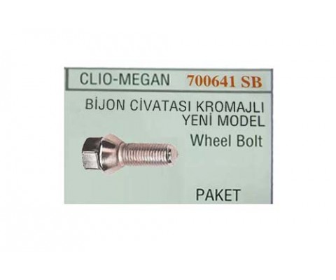 BİJON CIVATASI Y.M. CLIO-MGN DELİKLİ PULLU KROMAJLI