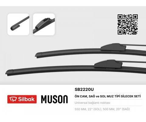 SİLECEK SÜPÜRGESİ 550/500MM MUZ TİPİ LOGAN II-SANDERO L8 08/12-03/15