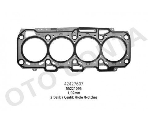 SİLİNDİR KAPAK CONTASI FIAT DOBLO 10 LINEA 07 BRAVO II 07 14 500L 12 18 EGEA 16 20 500X 14 ALFA ROMEO GIULIETTA 10 16 MITO 09 15 1.6D MTJ 1.02mm