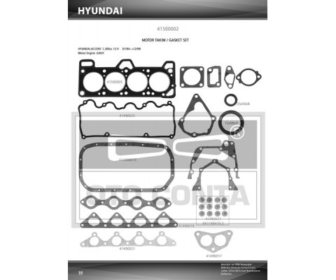 TAKIM CONTASI KEÇELİ HYUNDAI ACCENT 1.3 12V