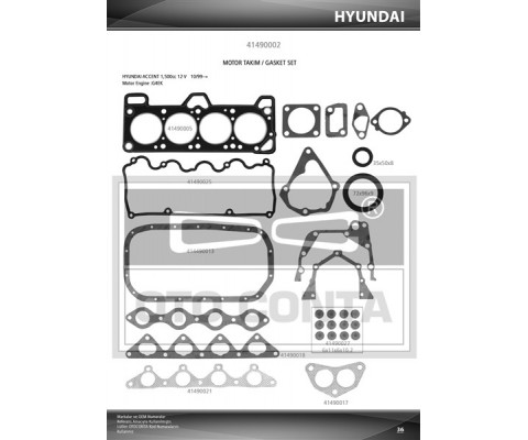 TAKIM CONTASI KEÇELİ HYUNDAI ACCENT 1.5 12V