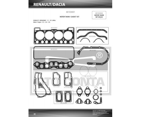 MOTOR TAKIM CONTASI R9 1400 BENZİNLİ SKC 1.40mm / KEÇESİZ