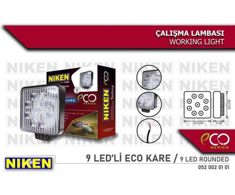 CALISMA LAMBASI ECO 9 LEDLİ KARE