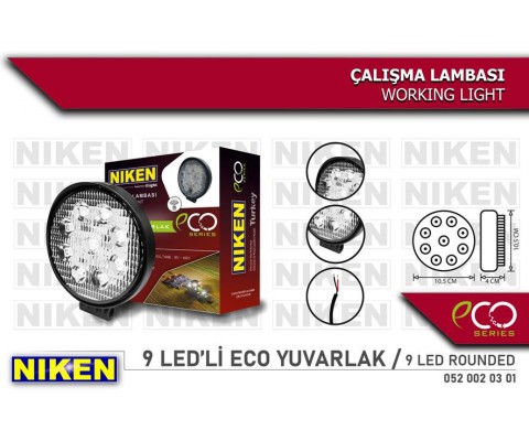 CALISMA LAMBASI ECO 9 LEDLİ YUVARLAK