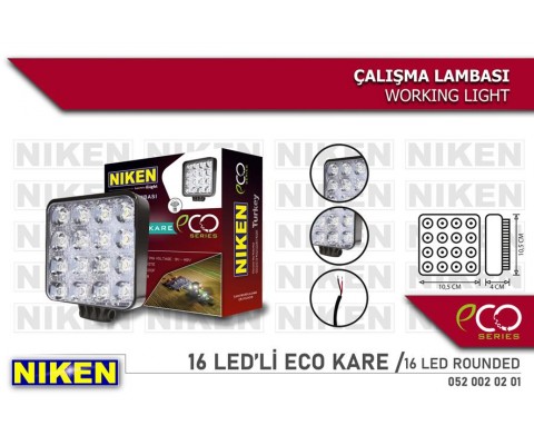 CALISMA LAMBASI ECO 16 LEDLİ KARE