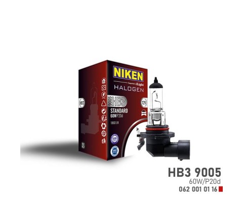 NIKEN 9005 HB3 60W HALOJEN AMPUL P20d 12V