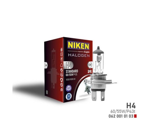 NIKEN H4 60W/55W HALOJEN AMPUL P43t 12V