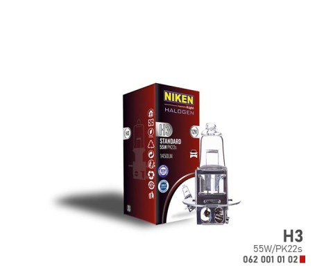 NIKEN H3 55W HALOJEN AMPUL PK22s 12V