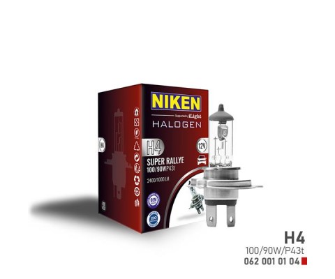 NIKEN H4 100W/90W HALOJEN AMPUL P43t 12V