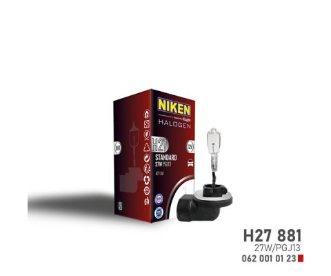 NIKEN H27W/2 881 27W HALOJEN AMPUL PGJ13 12V