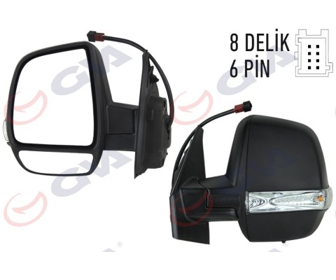 DIŞ DİKİZ AYNASI SOL DOBLO 11 ELEKTRİKLİ ISITMALI SİNYALLİ ÇİFT CAM KONVEKS 6 FİŞ VM-669EHPL