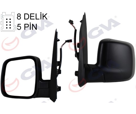 DIŞ DİKİZ AYNASI SOL FIORINO-BIPPER-NEMO 07 ELEKTRİKLİ ISITMALI KONVEKS 5 FİŞ VM-6115EHL